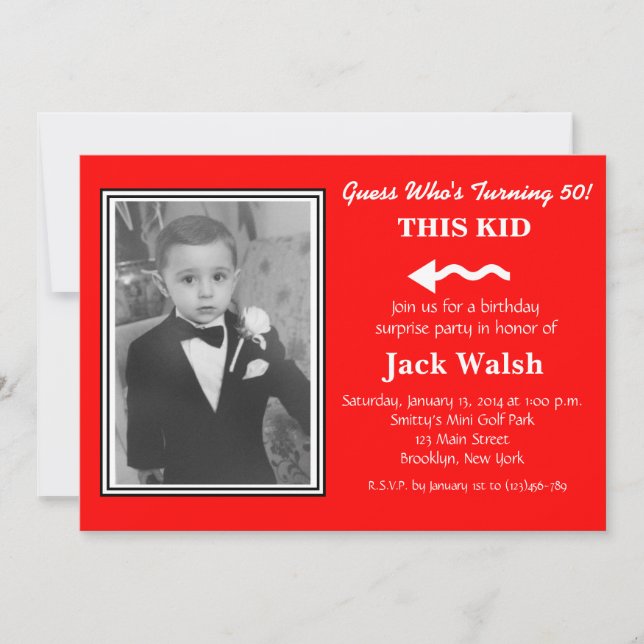 Convites de aniversário Surpresa de Fotos Antigos (Frente)