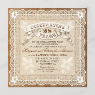 convites de aniversário tipográfico de rendas vint