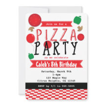 Convites de Aniversário Vermelhos Pretos e Brancos