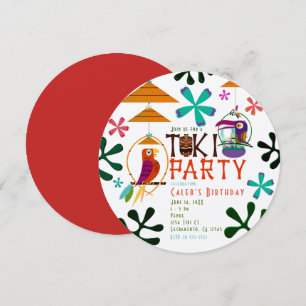 Convites de Aniversário Vintage Luau de Pássaros T