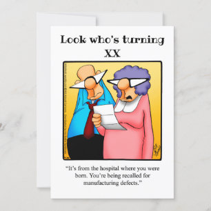 Convites de aniversário XX engraçados