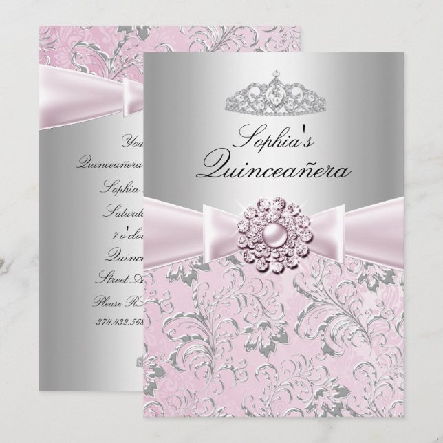 Convites de Anúncio de Tiara de Redemoinho Floral  (Frente/Verso)