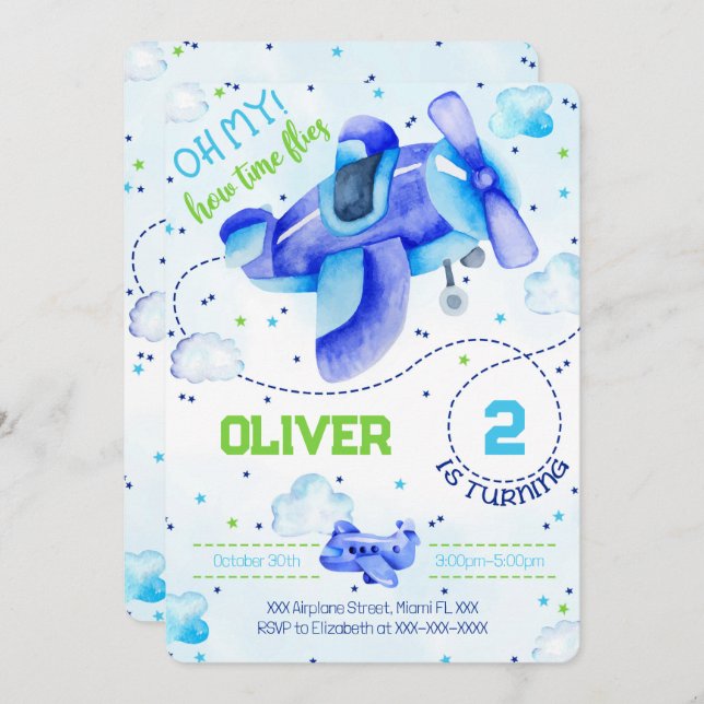 Convites de Avião (Frente/Verso)