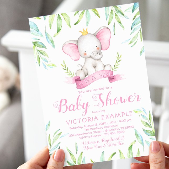 Convites de Baby Chá da Princesa Elefante para Men (Criador carregado)