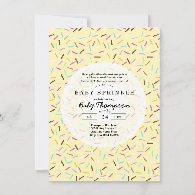 Convites de Baby Sprinkle (Frente)
