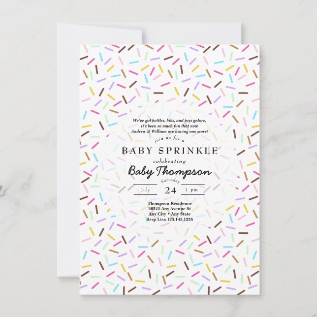 Convites de Baby Sprinkle (Frente)