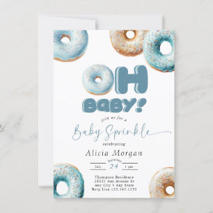 Convites de Baby Sprinkle   Donut   Blue Sprinkle