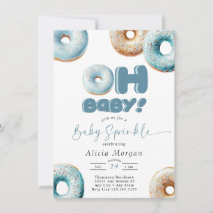 Convites de Baby Sprinkle   Donut   Borboletas Azu