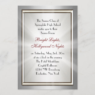 Convites de Baile Silver Star Spotlight