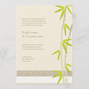 Convites de bambu do casamento do design