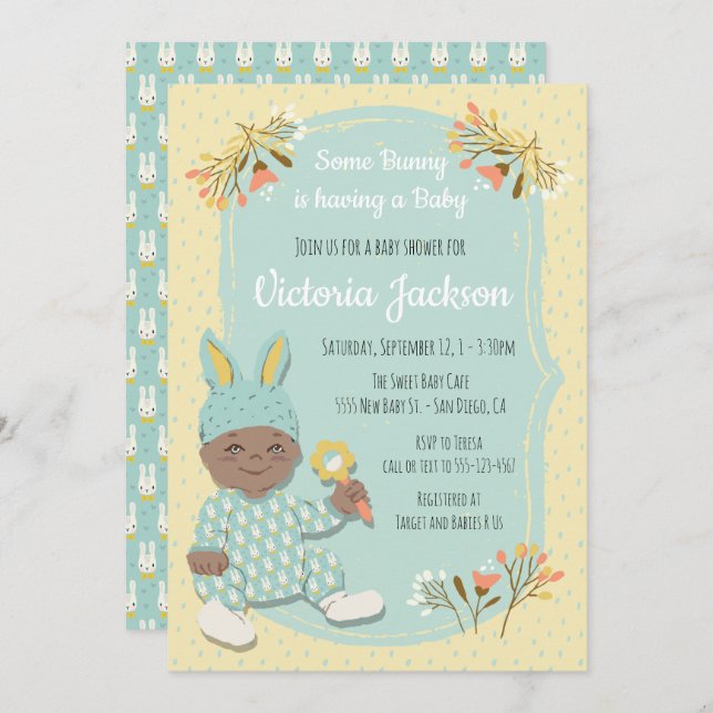 Convites de banho para bebês para roupas de moinho (Frente/Verso)