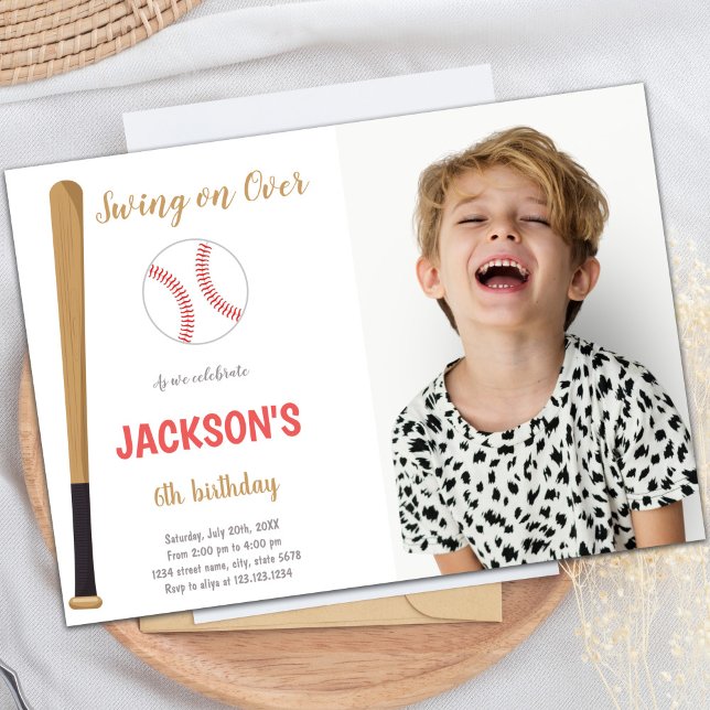 Convites de basquetebol com foto (Baseballs Invitations with photo)