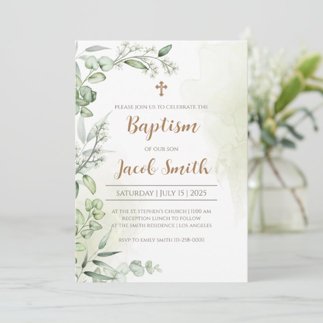 Convites de batismo & Convites de batismo (Em pé/Frente)