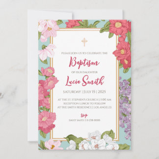 Convites de batizado para meninas