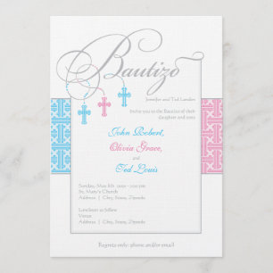 Convites de bautização  Los bebés triplete