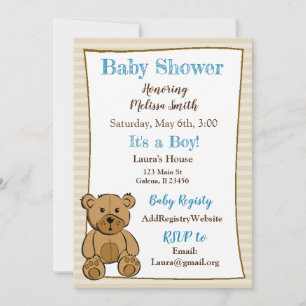 Convites De Bebê Do Ursinho De Teddy