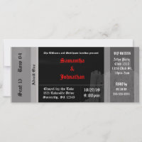 Convites de Bilhete de Casamento no Castelo de Vam