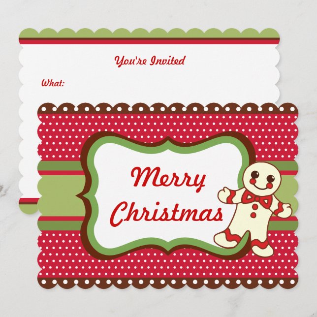 Convites de Biscoito de Natal (Frente/Verso)