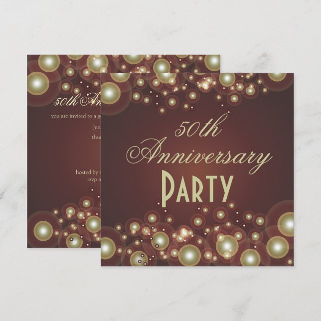 Convites de Bodas de 50 Anos de Casamento (Frente/Verso)