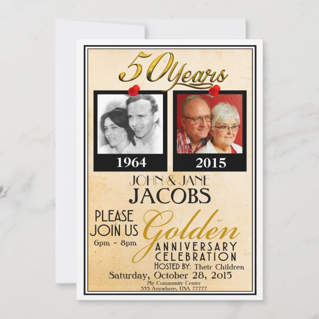 Convites de Bodas de Ouro 50 Anos (Frente)