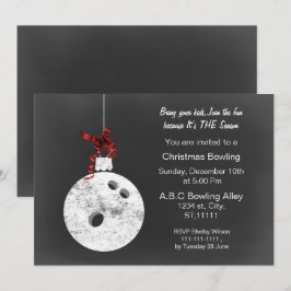 Convites de Boliche de Natal em Quadro Negro Vinta