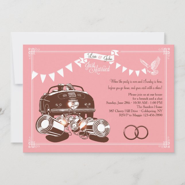 Convites de Brunch Pós-Casamento Recém-Casados (Frente)