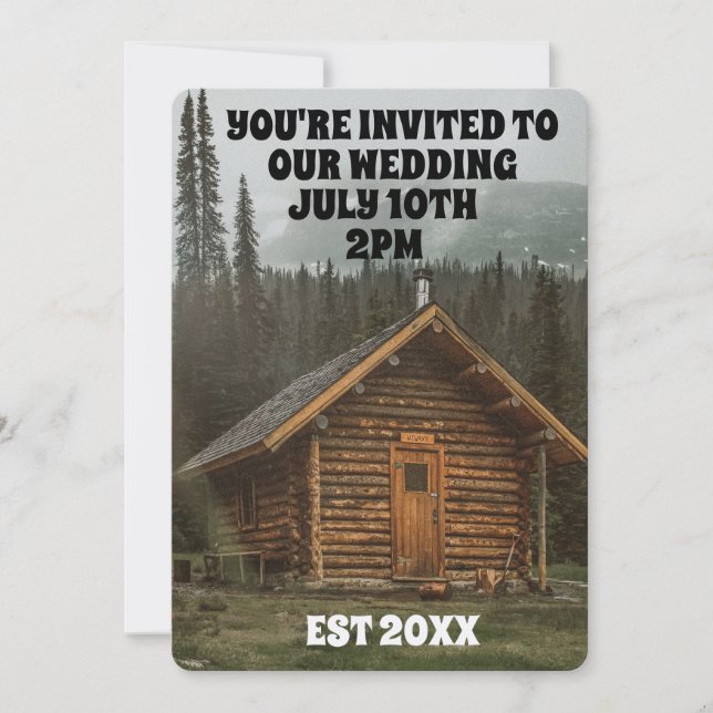 CONVITES DE CABINA DE LOG RUSTIÇA PERSONALIZADOS (Frente)