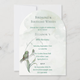 Convites de canções de pássaros e votos de felicid