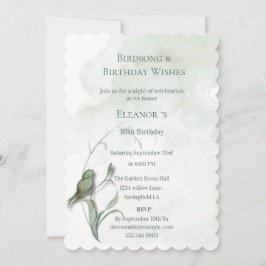 Convites de canções de pássaros e votos de felicid