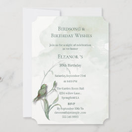 Convites de canções de pássaros e votos de felicid