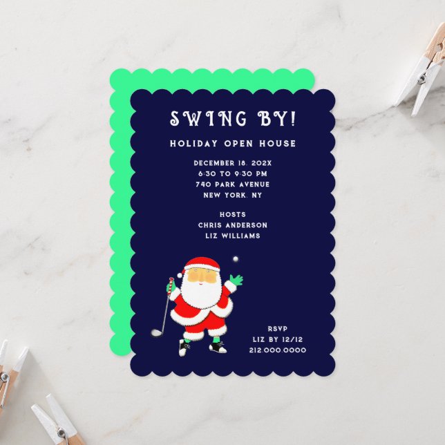 Convites de Casa Aberta de Férias de Natal (Frente/Verso In Situ)