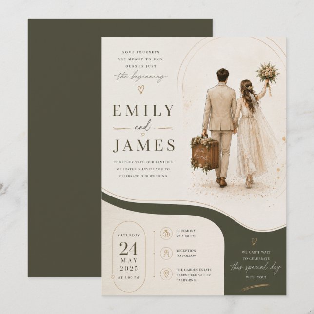 convites de casamento (Frente/Verso)