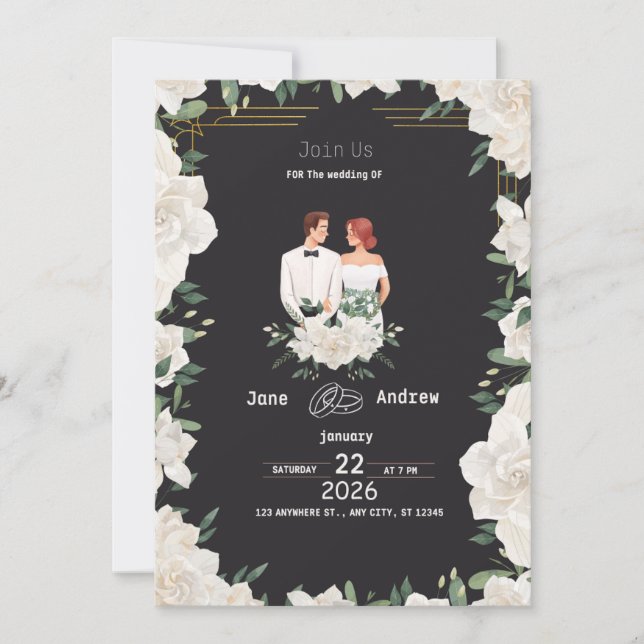 convites de casamento (Frente)