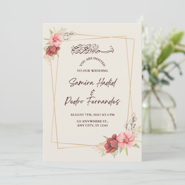 Convites de Casamento  (Em pé/Frente)