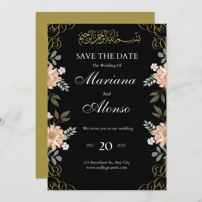 Convites de Casamento  (Frente/Verso)