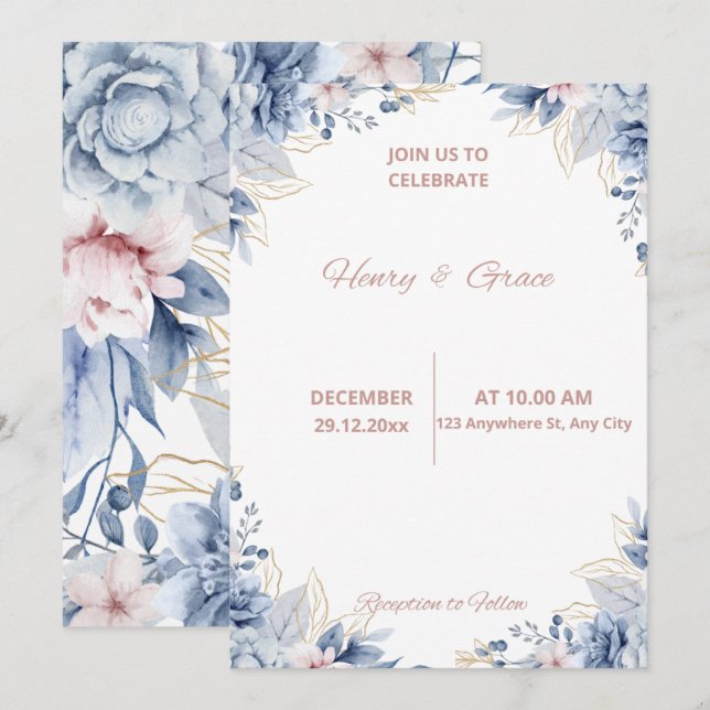 Convites de Casamento (Frente/Verso)