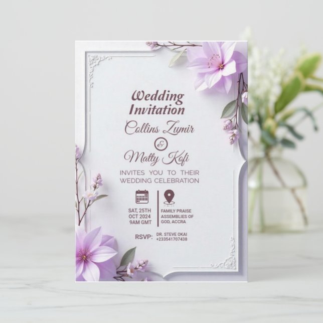 Convites de Casamento (Em pé/Frente)