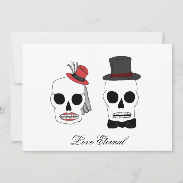 Convites de Casamento 2 de Skully, Love Eternal (Frente)