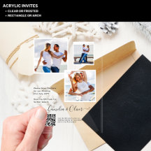 Convites de Casamento ACRÍLICO Código Qr FOTO RSVP