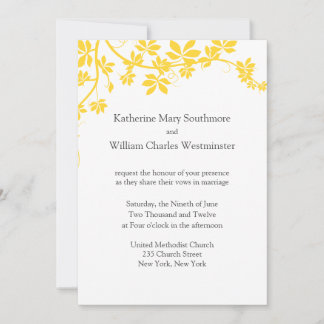 Convites De Casamento Amarelo E Cinza