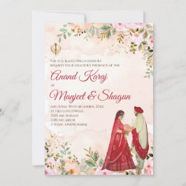Convites de casamento Anand Karaj & convites Sikh