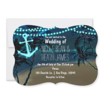 Convites de Casamento Anchor Lights & Palm Trees