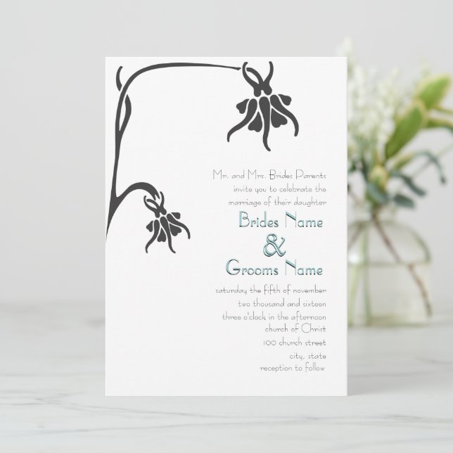 Convites de Casamento Art Deco Christian Die Cut (Em pé/Frente)