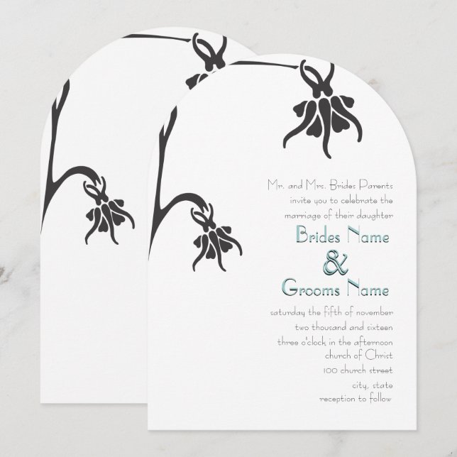 Convites de Casamento Art Deco Christian Die Cut (Frente/Verso)