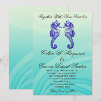 Convites de casamento azuis