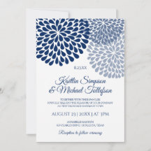 Convites de Casamento Azul Marinho e Azul Poeirent