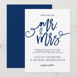 Convites de Casamento Azul Marinho - Letra de Pinc