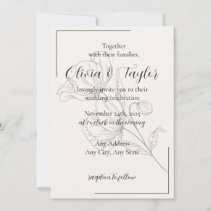 Convites de Casamento Beige Elegance v2