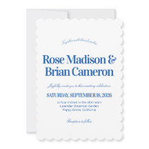 Convites de Casamento Blue Wavy Cabana
