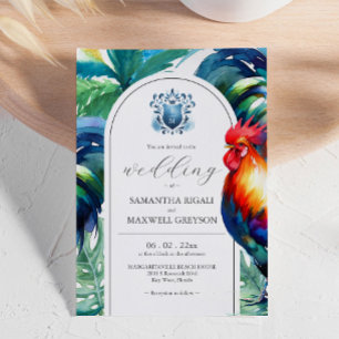 Convites de Casamento Bold Watercolor Key West